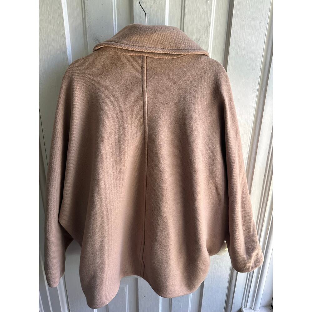 Zara Wool Blend Cape Coat Camel XS/S Oversized Cocoon Jacket 75% Wool - Picture 4 of 8